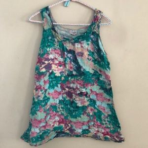 Beautiful Teal Floral Tank